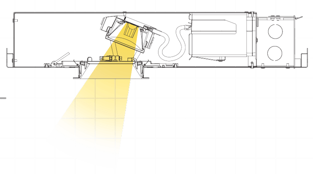 Technical diagram showing Ketra’s advanced lighting optics